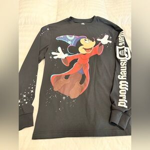 Disney Mickey Mouse Sorcerer Long-Sleeve Tee - Black adult small NWT